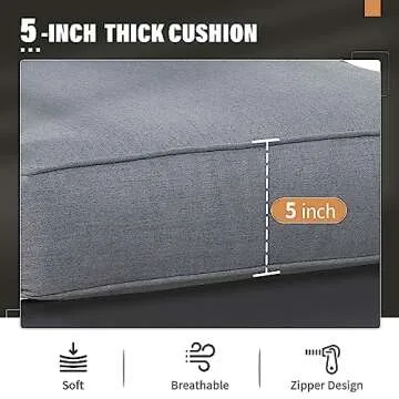 Solaste Aluminum Patio Furniture Set,7 Seats Modern Outdoor Conversation Set Sectional Sofa with Upgrade Cushion and Coffee Table,Grey