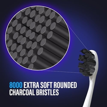 GuruNanda Butter on Gums Charcoal Toothbrush - 8,000+ Softex Bristles for Sensitive Teeth & Gums - BPA & Latex Free Teeth Whitening Toothbrush with Ergonomic Rubber Handle for Kids & Adults - 1 Count