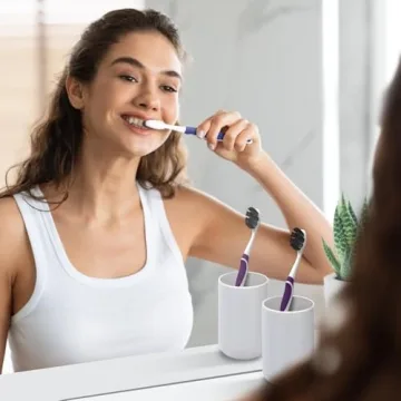 GuruNanda Butter on Gums Charcoal Toothbrush - 8,000+ Softex Bristles for Sensitive Teeth & Gums - BPA & Latex Free Teeth Whitening Toothbrush with Ergonomic Rubber Handle for Kids & Adults - 1 Count