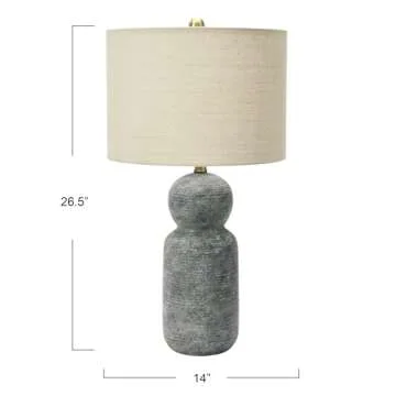 Creative Co-Op Round Stoneware Desk Lamp - Modern & Elegant