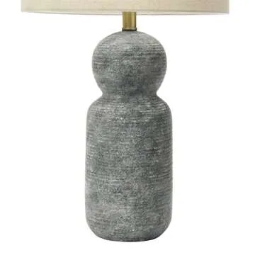 Creative Co-Op Round Stoneware Desk Lamp - Elegant Lighting