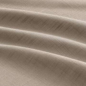 Guken Light Camel Linen Curtains 90 Inches Long 2 Panel Set Rod Pocket Semi Sheer Dining Room Cozy Bedroom Decor Cotton Look Country Rustic Farmhouse Boho Curtains 52x90