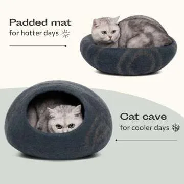 MEOWFIA Felt Cat Bed Cave - Eco-Friendly Premium Wool