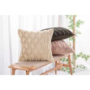 MADIZZ Plush Short Wool Velvet Decorative Pillow Covers Set