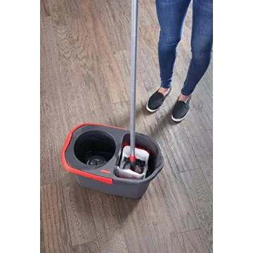 Rubbermaid Microfiber Flat Spin Mop with Bucket for Easy Cleaning