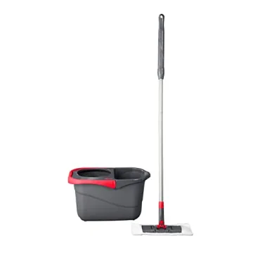Rubbermaid Microfiber Flat Spin Mop with Bucket for Easy Cleaning