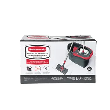 Rubbermaid Microfiber Flat Spin Mop with Bucket for Easy Cleaning