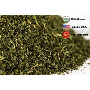 Nettle Tea - 8Oz (REAL WILD HARVEST) | 100% USDA Certified ORGANIC | Loose Leaf (Urtica Dioica aka Stinging Nettle) Cut & Sifted