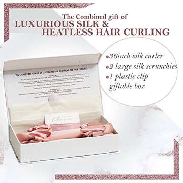 Klara Faire Heatless Hair Curlers -100% Silk Heatless Curling Rod Headband/w 2 Silk Hair Ties & 1 Ha...