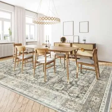 HOMFINE Vintage Machine Washable Rug 4'x6' - Durable and Soft