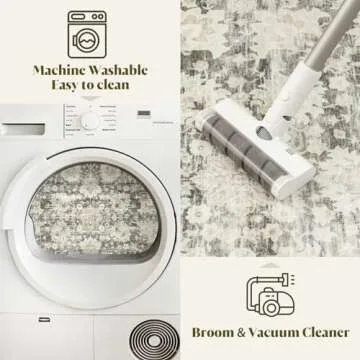 HOMFINE Vintage Machine Washable Rug 4'x6' - Durable and Soft