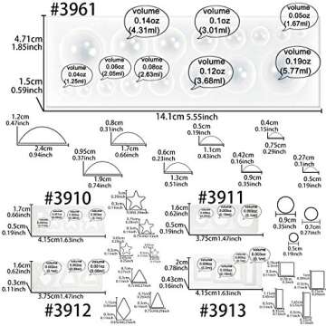 Cabochon Gemstone Silicone Mold for Fondant Cake Decoration, Polymer Clay Craft, UV Resin Epoxy Cast...