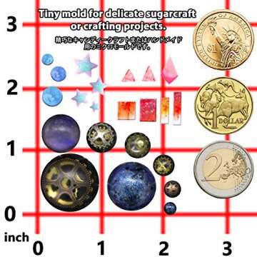 Cabochon Gemstone Silicone Mold for Fondant Cake Decoration, Polymer Clay Craft, UV Resin Epoxy Casting, Jewelry Making Shapes of Dome Circle Star Triangle Square Rectangle Bar 31-Cavity