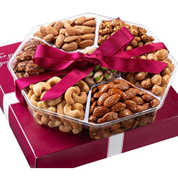 Gourmet Holiday Nuts Gift Basket - Assorted Sweet & Roasted Delights