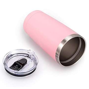 ALOUFEA 20oz Insulated Stainless Steel Tumbler in Pink
