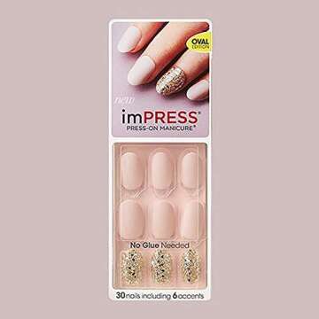 KISS imPRESS "LIGHTEN UP" Short Length by Broadway Press-On Manicure Nails