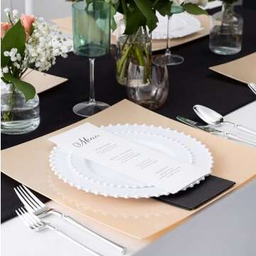 Elegant Heavy Duty Disposable Dinner Plates for Parties