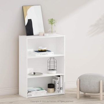 Furinno Pasir 3-Tier Open Shelf Bookcase for Small Spaces