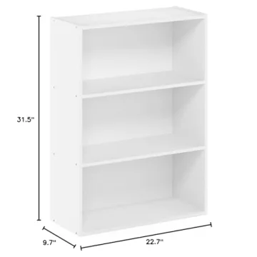Furinno Pasir 3-Tier Open Shelf Bookcase for Small Spaces