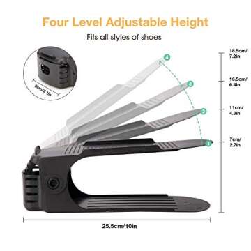 Neprock Shoe Rack Shoe Organizer Space-Saving Storage Shoe Organizer for Closet,Shoe Stacker Shoe Sl...