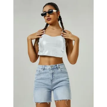 AUWUKA Womens High Waisted Denim Shorts for Summer Style