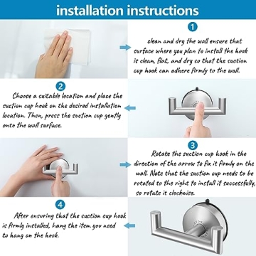 DGYB Double Brushed Nickel Towel Hooks for Bathrooms