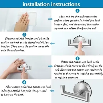 DGYB Double Brushed Nickel Towel Hooks for Bathrooms