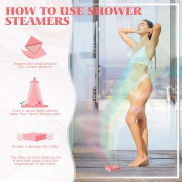 Peradix Unique Valentine Gift for Women, Shower Steamers Aromatherapy for Women Mom [8X] -Lavender Eucalyptus Shower Bombs for Stress Relief - Great Birthday Gifts for Women Who Have Everything