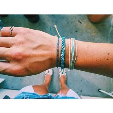 Pura Vida Beach Life Single Bracelet - Handcrafted - 100% Waterproof Wax Coated Accessories