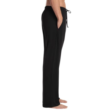 #followme Super Soft Men's Polyspandex Pajama Pants with Pockets 45904-BLK-S
