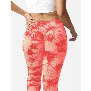 YEOREO Scrunch Butt Lift Leggings for Women Workout Yoga Pants Ruched Booty High Waist Seamless Leggings Compression Tights Orange L