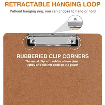 Clipboards, HERKKA 25 Pack Hardboard Office Clipboards Low Profile Clip Standard A4 Letter Size, ECO Friendly