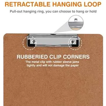 Clipboards, HERKKA 25 Pack Hardboard Office Clipboards Low Profile Clip Standard A4 Letter Size, ECO Friendly