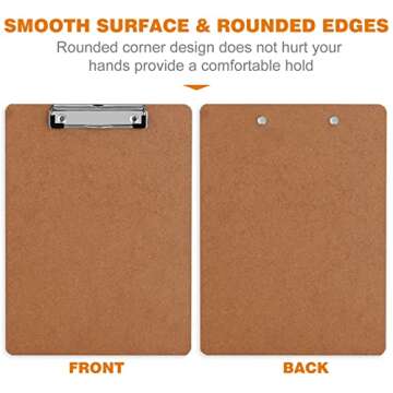 Clipboards, HERKKA 25 Pack Hardboard Office Clipboards Low Profile Clip Standard A4 Letter Size, ECO Friendly