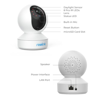 REOLINK E1 2K Indoor WiFi Camera with Pan-Tilt Night Vision