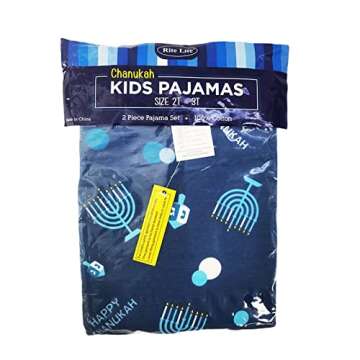 Rite Lite Hanukkah Pajamas With Menorah, Dreidel, Happy Chanukah Design for Kids Toddlers - Jewish H...