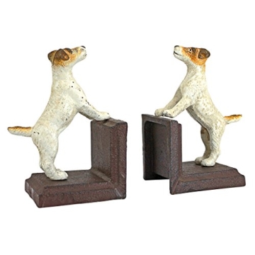 Design Toscano Jack Russell Terrier Cast Iron Bookend Pair - Handcrafted, Vintage Appeal