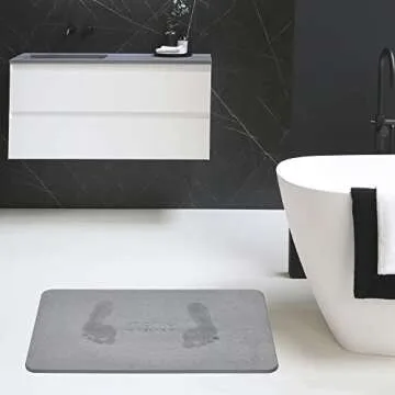 Momo Lifestyle Stone Bath Mat Drytomita 23.6" X 15.4" Graphite Gray, Diatomaceous Earth Bath Mat, Bathroom Mat Quick Dry, Stone Bath Mats for Bathroom, Absorbent Bath Mat, Shower Bath Stone Mat