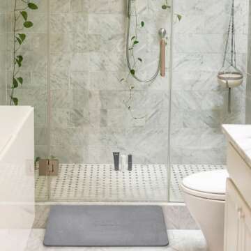 Momo Lifestyle Stone Bath Mat Drytomita 23.6" X 15.4" Graphite Gray, Diatomaceous Earth Bath Mat, Bathroom Mat Quick Dry, Stone Bath Mats for Bathroom, Absorbent Bath Mat, Shower Bath Stone Mat