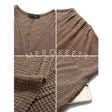 Cozy and Stylish MEROKEETY Women's Waffle Knit Cardigan