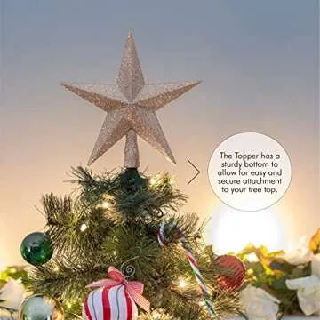 Ornativity Glitter Star Tree Topper - 8" Christmas Decor