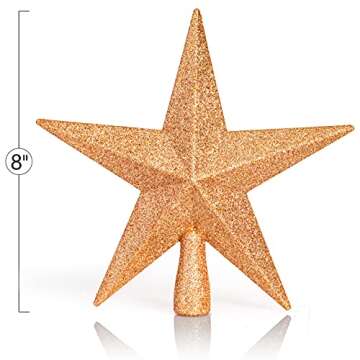 Ornativity Glitter Star Tree Topper - 8" Christmas Decor