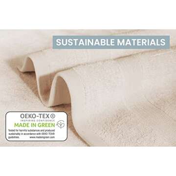 Bennett & Shea Home 8-Piece Luxury Bath Towel Set, 100% Turkish Cotton Loops, Premium Towels for Bathroom, Highly Absorbent and Quick Dry Bath Towels, Extra Soft Towel Set, Gardenia