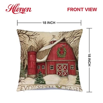 Hlonon Christmas Pillow Covers 18 x 18 Inches Set of 4