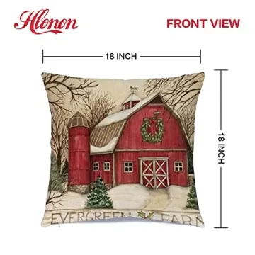 Hlonon Christmas Pillow Covers 18 x 18 Inches Set of 4