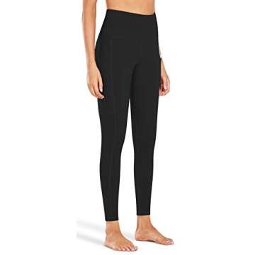 Fengbay High Waist Yoga Pants, Pocket Yoga Pants Tummy Control Workout Running 4 Way Stretch Yoga Le...