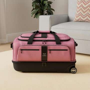 Travolution Dance Bag with Garment Rack, 28 Inch Rolling Duffel With Wheels, Ideal for Competitions ...