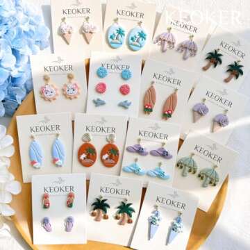 KEOKER Summer Clay Cutters - 13 Shapes for Polymer Clay Earring Making