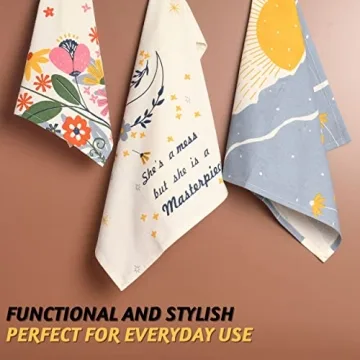 Folkulture Kitchen Towels - Stylish Cotton & Hanging Loop Set