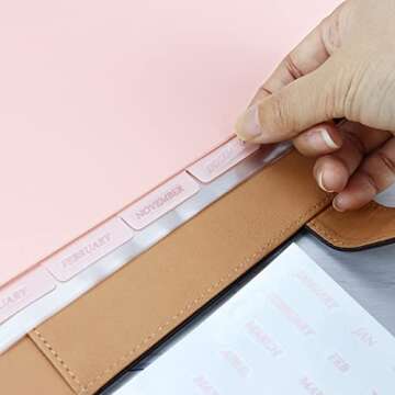 Pink 8-Tab Durable Plastic Dividers for 3 Ring Binder, 8 Tab Plastic Dividers, Binder Separators with Tabs, Binder Tabs Dividers for Student, Teacher, Office, Home Organizers(1 Set)